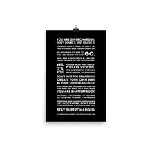 Load image into Gallery viewer, SUPERCHARGED Statement Poster (Black)