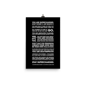 SUPERCHARGED Statement Poster (Black)