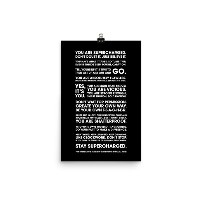 SUPERCHARGED Statement Poster (Black)